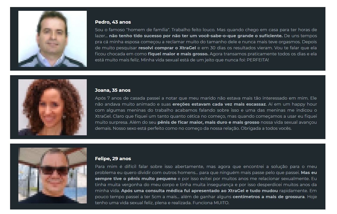 Depoimentos relatos antes e depois